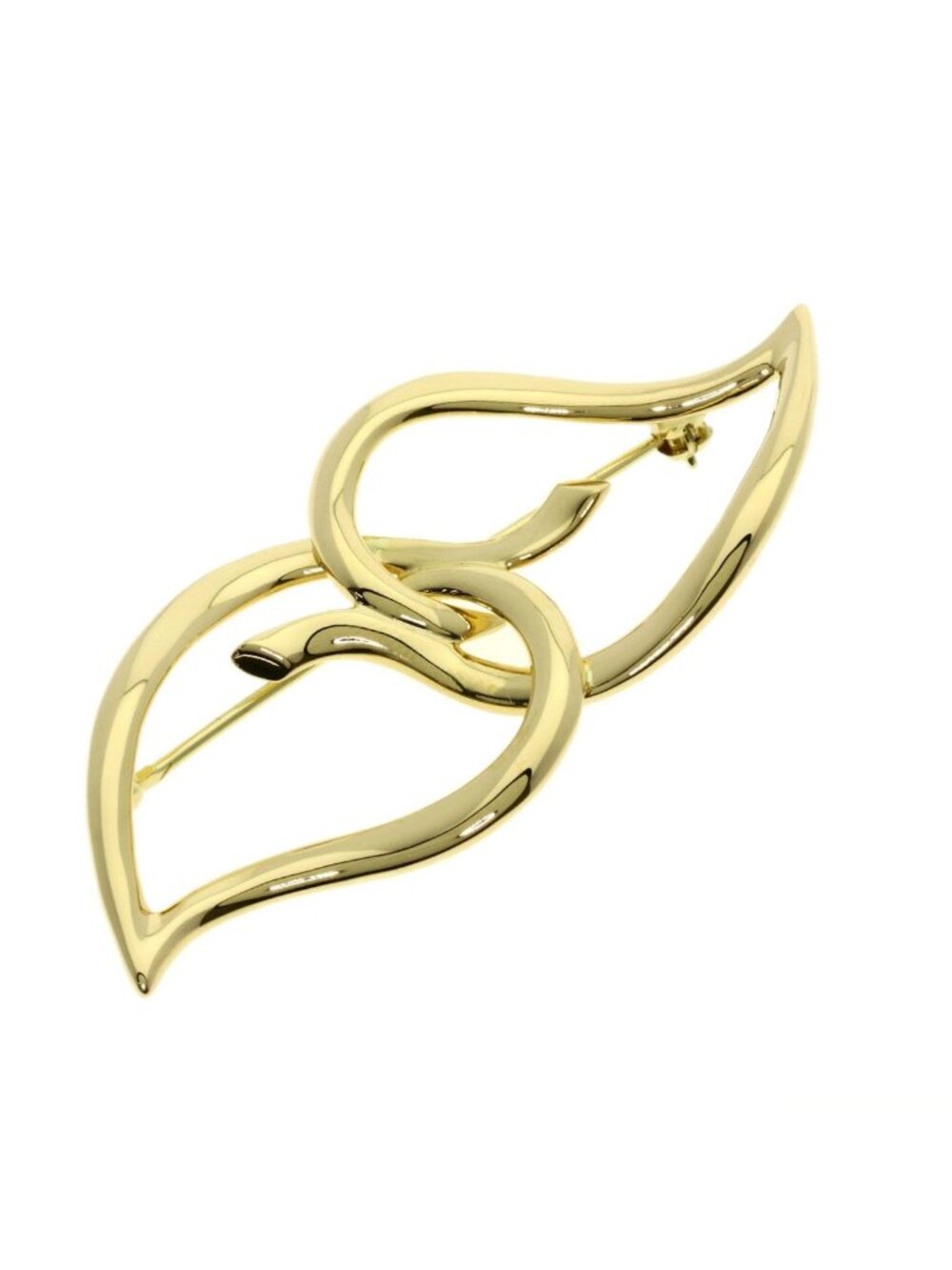 Tiffany & Co Double Leaf Brooch 18k Yellow Gold
